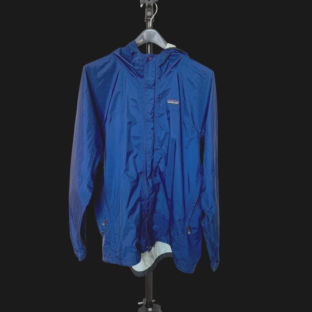 Patagonia Torrentshell H2No Blue Ripstop Rain Jacket Mens Large Full Zip Hooded